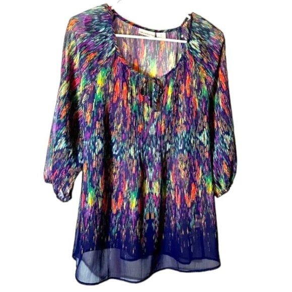 Liz Claiborne Tops - Liz Claiborne Women’s Multicolor Sheer Blouse Size Medium